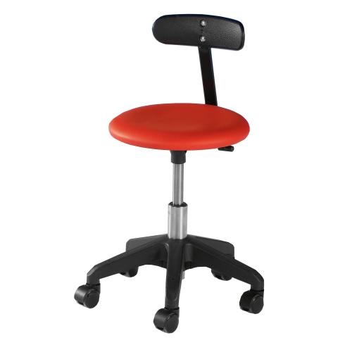 Produkt Bild Hocker Carina, mit Kunstlederbezug, fahrbar, mit R&uuml;ckenlehne 