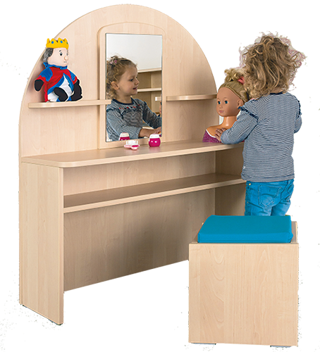 Produkt Bild Puppen-Frisierkommode mit Spiegel und 2 Ablagen 119 033