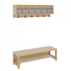 Produktbild Komplettgarderobe mit einfacher Ablage inklusive Boxen 11728300R34