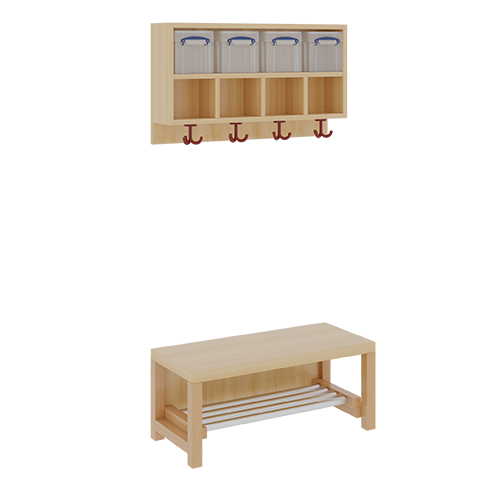 Produkt Bild Komplettgarderobe mit doppelter Ablagereihe inklusive Boxen 11748100R26