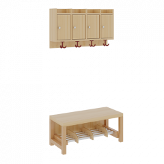 Produktbild Komplettgarderobe mit Ablagen und Türen 1174T100RF26