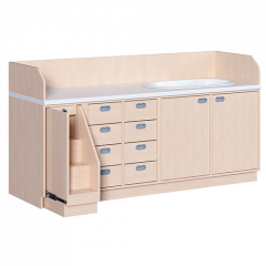 Produktbild Wickelkommode, dreireihig zuzüglich Badewanne WIC 3-24 9 B