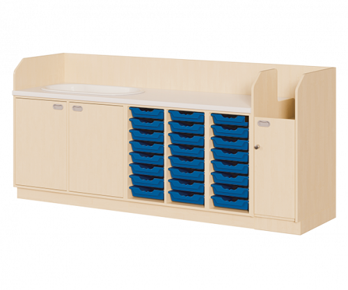 Produkt Bild Wickelkommode, vierreihig zuzüglich Badewanne WIC 4-14 7 B