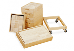 Produktbild Bausteinwagen Vollholz mit Holz Bausteinen 123 011 00