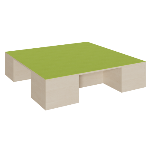 Produkt Bild Quadrat-Podest mit Linoleum-Deckplatte und 2 Garagennischen 
