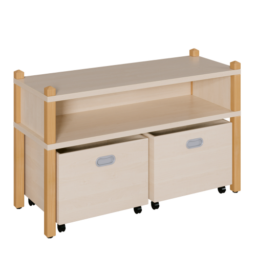 Produkt Bild Stollen-Regal mit hoher Sockelnische, inklusive 2 Rollk&auml;sten 0606 601 00
