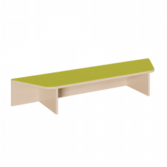 Produktbild Trapezpodest mit Linoleum-Deckplatte und mittiger Nische für Rollkasten P14-124