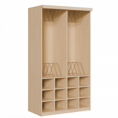 Produktbild Liegepolsterregal 227 cm hoch, oben Polster, unten Bettzeugfächer KLP 12 H