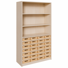 Produktbild Korpus-Regal mit flachen Materialk&auml;sten und offenen F&auml;chern 0218 063 00