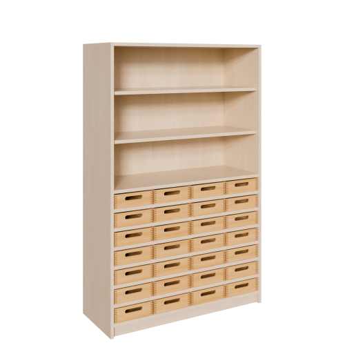 Produkt Bild Korpus-Regal mit flachen Materialk&auml;sten und offenen F&auml;chern 0216 063 00