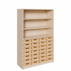 Produktbild Korpus-Regal mit flachen Materialk&auml;sten und offenen F&auml;chern 0216 063 00