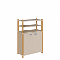 Produktbild Stollen-Schrank mit 2 T&uuml;ren, oben 2 offene F&auml;cher 0612 021 00