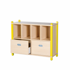 Produktbild Materialschrank stollenbauweise, 2 hohe Dekorsch&uuml;be, 4 F&auml;cher 0608 058 00
