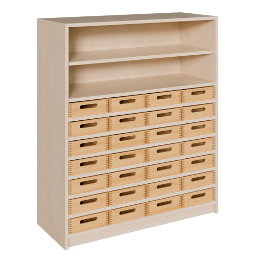 Produkt Bild Korpus-Regal mit flachen Materialk&auml;sten und offenen F&auml;chern 0212 063 00