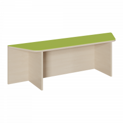 Produktbild Trapezpodest mit Linoleum-Deckplatte und mittiger Nische für Rollkasten P14-146