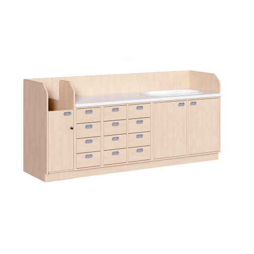 Produkt Bild Wickelkommode, vierreihig zuzüglich Badewanne WIC 4-21 7 B