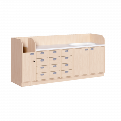 Productimage Wickelkommode, vierreihig zuzüglich Badewanne