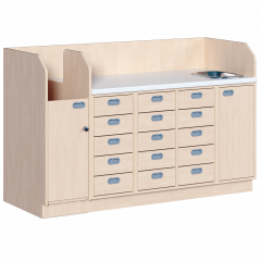 Productimage Wickelkommode, vierreihig zuzüglich Waschbecken