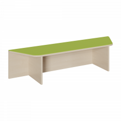 Produktbild Trapezpodest mit Linoleum-Deckplatte und mittiger Nische für Rollkasten 