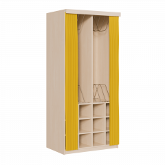 Produktbild Liegepolsterregal mit Vorhang, 227 cm hoch, oben Polster, unten Bettzeugfächer 