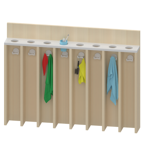 Produkt Bild Waschraumboard mit Becherleiste und Handtuchfächern 117 471 00