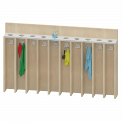 Produktbild Waschraumboard mit Becherleiste und Handtuchfächern 
