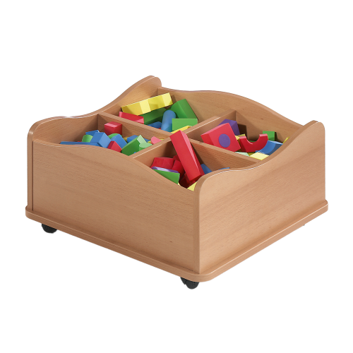 Produkt Bild fahrbare Bücher- und Spielekiste mit Wellenformkontur WBK-23