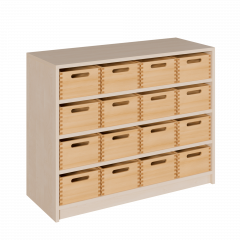 Produktbild Regal mit Holzkästen, 2 Ordnerhöhen - Serie evo180 
