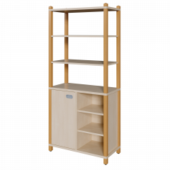 Produktbild Stollen-Schrank mit einseitiger T&uuml;r und 3 offenen F&auml;chern, hoher offener Regalaufsatz 8218 024 00