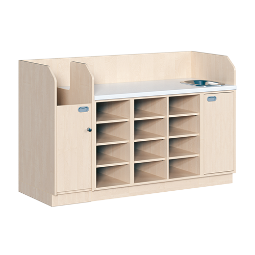 Produkt Bild Wickelkommode, vierreihig zuzüglich Waschbecken WIC 4-17 7 W