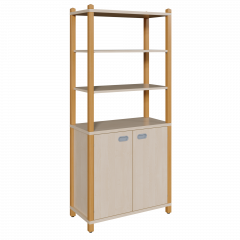 Produktbild Stollen-Schrank mit 2 T&uuml;ren, oben 3 offene F&auml;cher 