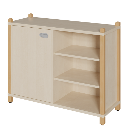 Produkt Bild Stollen-Schrank mit einseitiger T&uuml;r und 3 offenen F&auml;chern 