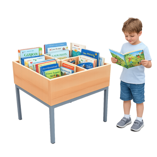 Produkt Bild B&uuml;chertrog, 4 F&auml;cher, Stahlgestell BM 2 64