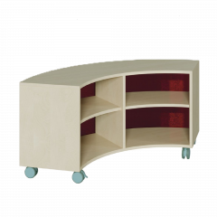 Produktbild Korpus-Regal auf 1/4-Kreis-Grundri&szlig;, R&uuml;ckwand aus farbiger Plexiglasplatte 1006 503 00