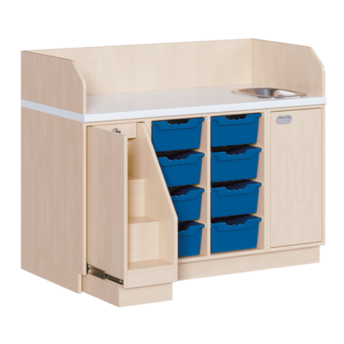 Produkt Bild Wickelkommode, dreireihig zuz&uuml;glich Waschbecken 