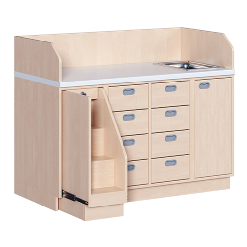Produkt Bild Wickelkommode, dreireihig zuz&uuml;glich Waschbecken 