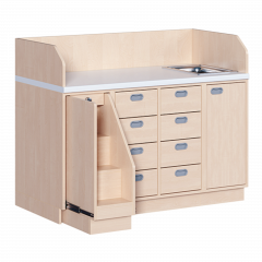 Produktbild Wickelkommode, dreireihig zuz&uuml;glich Waschbecken 