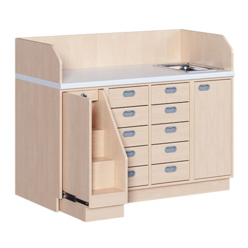 Produkt Bild Wickelkommode, dreireihig zuz&uuml;glich Waschbecken 