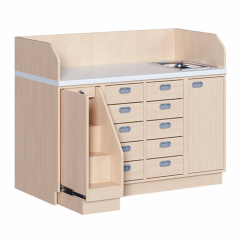 Produktbild Wickelkommode, dreireihig zuz&uuml;glich Waschbecken 