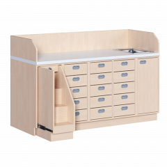 Produktbild Wickelkommode, vierreihig zuz&uuml;glich Waschbecken 
