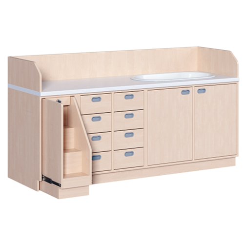 Produkt Bild Wickelkommode, dreireihig zuz&uuml;glich Badewanne 