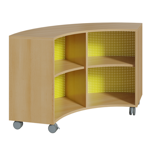 Produkt Bild Korpus-Regal auf 1/4-Kreis-Grundri&szlig;, R&uuml;ckwand aus Lochblech 1006 504 00