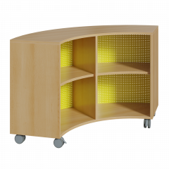 Produktbild Korpus-Regal auf 1/4-Kreis-Grundri&szlig;, R&uuml;ckwand aus Lochblech 