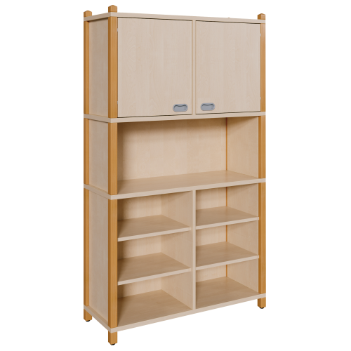 Produkt Bild Stollen-Kombischrank mit oberer Doppelt&uuml;r und unterem Regalteil 