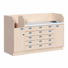Produktbild Wickelkommode, vierreihig zuz&uuml;glich Waschbecken 