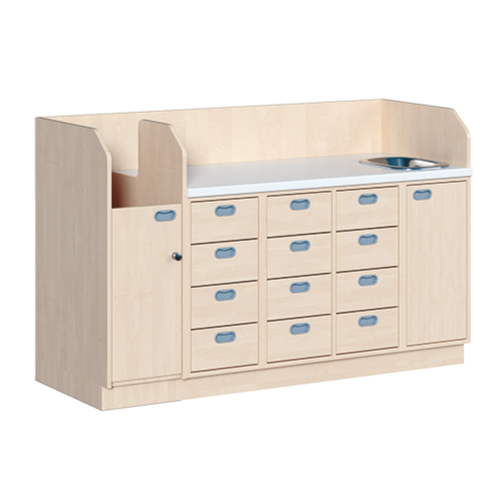 Produkt Bild Wickelkommode, vierreihig zuz&uuml;glich Waschbecken 