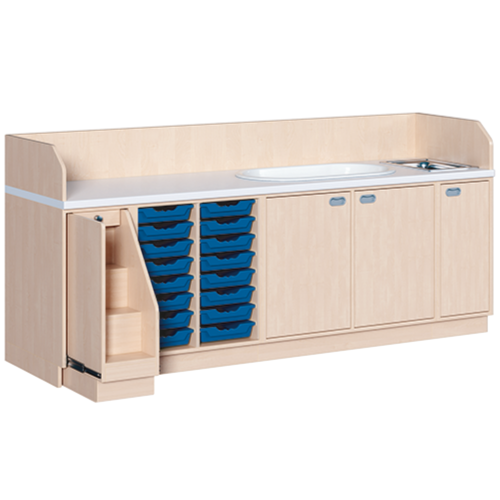 Produkt Bild Wickelkommode, dreireihig zuz&uuml;glich Badewanne und Waschbecken 