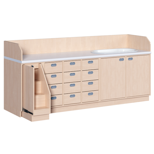 Produkt Bild Wickelkommode, vierreihig zuz&uuml;glich Badewanne 