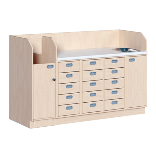 Produkt Bild Wickelkommode, vierreihig zuz&uuml;glich Waschbecken WIC 4-23 9 W