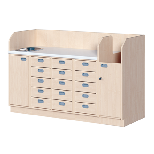 Produkt Bild Wickelkommode, vierreihig zuz&uuml;glich Waschbecken WIC 4-24 7 W